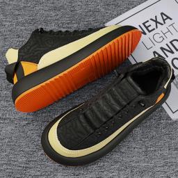 Sapatos de plataforma de corrida de couro confortável ao ar livre tênis masculino esportes deslizamento-on boa qualidade sapatos de skate para homem - Image 5