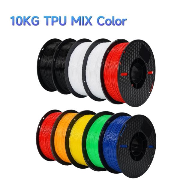 Filamentos Misturáveis KINGROON para Impressora 3D - 10 Rolos de PLA, PETG e TPU Eco-Friendly 1KG, 1.75MM Sem Bolhas