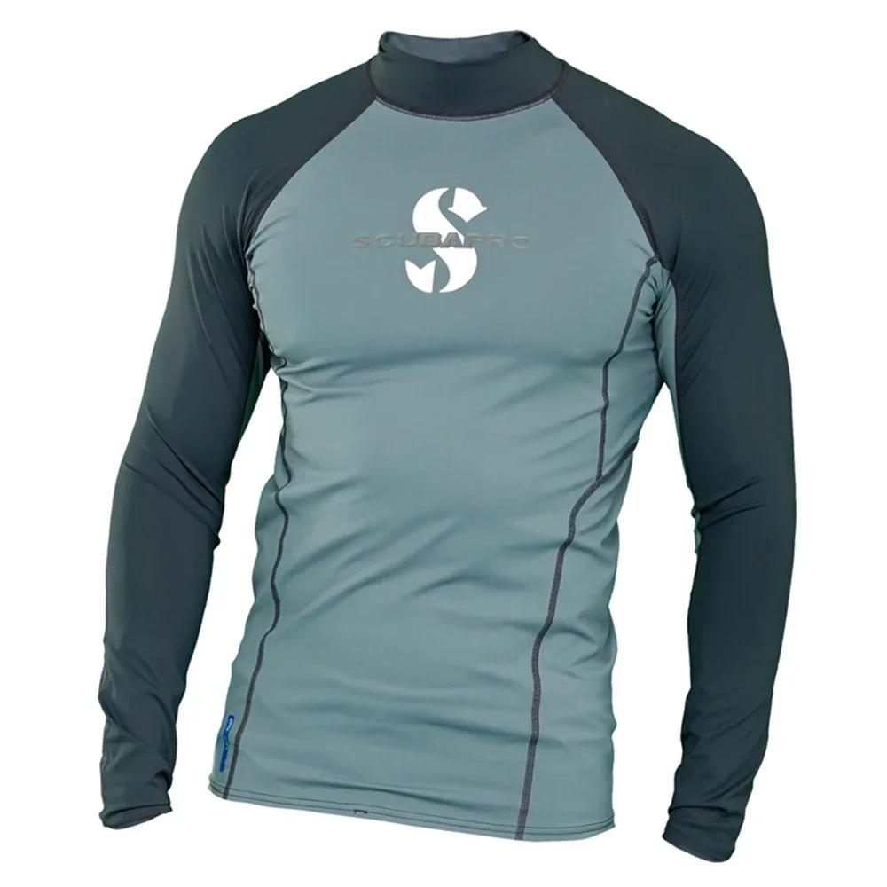 Terno de surf de manga comprida UV protetor solar masculino, roupas básicas de mergulho, camisa apertada de natação, roupas esportivas, verão Rash Guard - Image 1