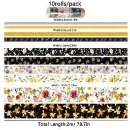 JAI IMANER-Fita Decorativa Temada Washi Bee, Adesivo para Artesanato DIY, Embrulho de Presente, Suprimentos Scrapbooking, 10Pcs por Conjunto - Image 2