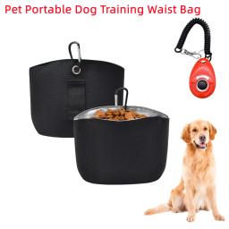 Cão portátil tratar malote com treinamento do cão clicker para cinto cão tratar saco com clipe e abertura magnética mãos-livres pet treat ba - Image 1