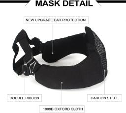 Zlangsports-dobrável meia máscara facial para airsoft e paintball, com óculos de proteção uv, malha metálica, cs militares - Image 4