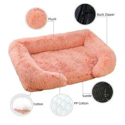 Cama grande cachorro, anel de pelúcia, cachorro, esteiras de dormir no chão, sofá, canil colchão, pet fornecimentos, inverno - Image 5