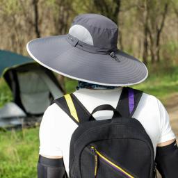 Chapéu protetor solar de aba grande masculino, chapéu de montanhismo ao ar livre, protetor facial, boné de pescador pescoço, verão 15cm - Image 5