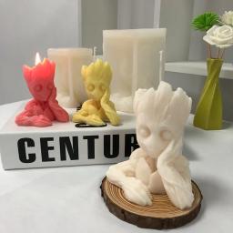 Molde De Aromaterapia De Gesso Para Decoração De Casa, Vela Artesanal, Forma De Gesso, Arte De Escultura, Homem Árvore, Gesso, Presente De Casamento, Silicone - Image 1