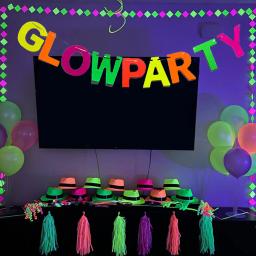 Vamos Brilho Decoração De Festa De Neon, Chapéu De Neon, Luz UV, Bandeira Fluorescente, Fontes De Festa De Aniversário - Image 1