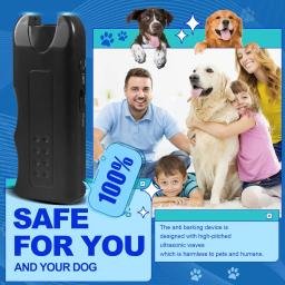 Portátil ultra-sônico anti-latido repelente para animais de estimação, dispositivo de treinamento do cão, ao ar livre dissuasor caçador, LED para repelir cães e gatos - Image 1