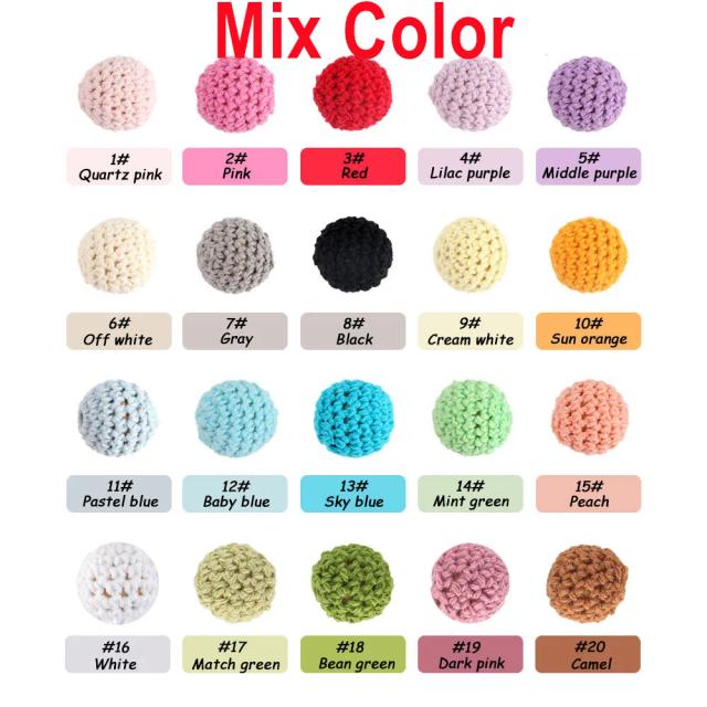 Sunrony 20pcs Bolas de Madeira Crochê 16/20mm para Joias e Acessórios DIY