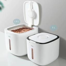 Recipiente De Armazenamento De Alimentos Para Animais De Estimação, Caixa De Comida De Gato Seco, selo à prova de umidade, hermético com copo de medição - Image 1