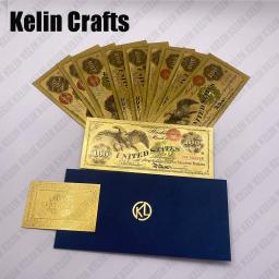 Personalizado EUA 1000 dólares Pure Gold Cor cédula USD 1000 Dólares Comemorativos Bill Estados Unidos DA América Notas Para Presente - Image 1
