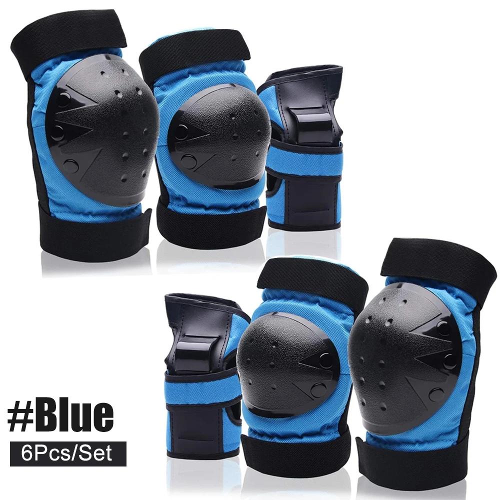 Joelheiras cotoveleiras protetores de pulso 3 em 1 conjunto de equipamentos de proteção para skate ciclismo patinação scooter bicicleta crianças/adultos - Image 1