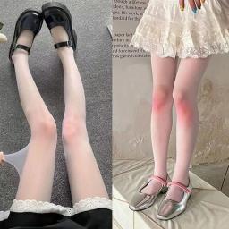 Meia-calça feminina ultrafina transparente japonesa joelho corada - Image 3