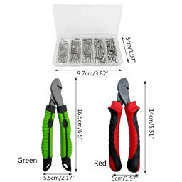 Alicate de pesca corda fio líder crimper kits de ferramentas com 5 tamanhos conjunto de mangas de crimpagem - Image 6