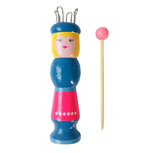 Boneca de Madeira Artesanal com Corda e Bordado - Conjunto DIY para Crianças com Tear, Crochê e Acessórios de Tricô em Lã