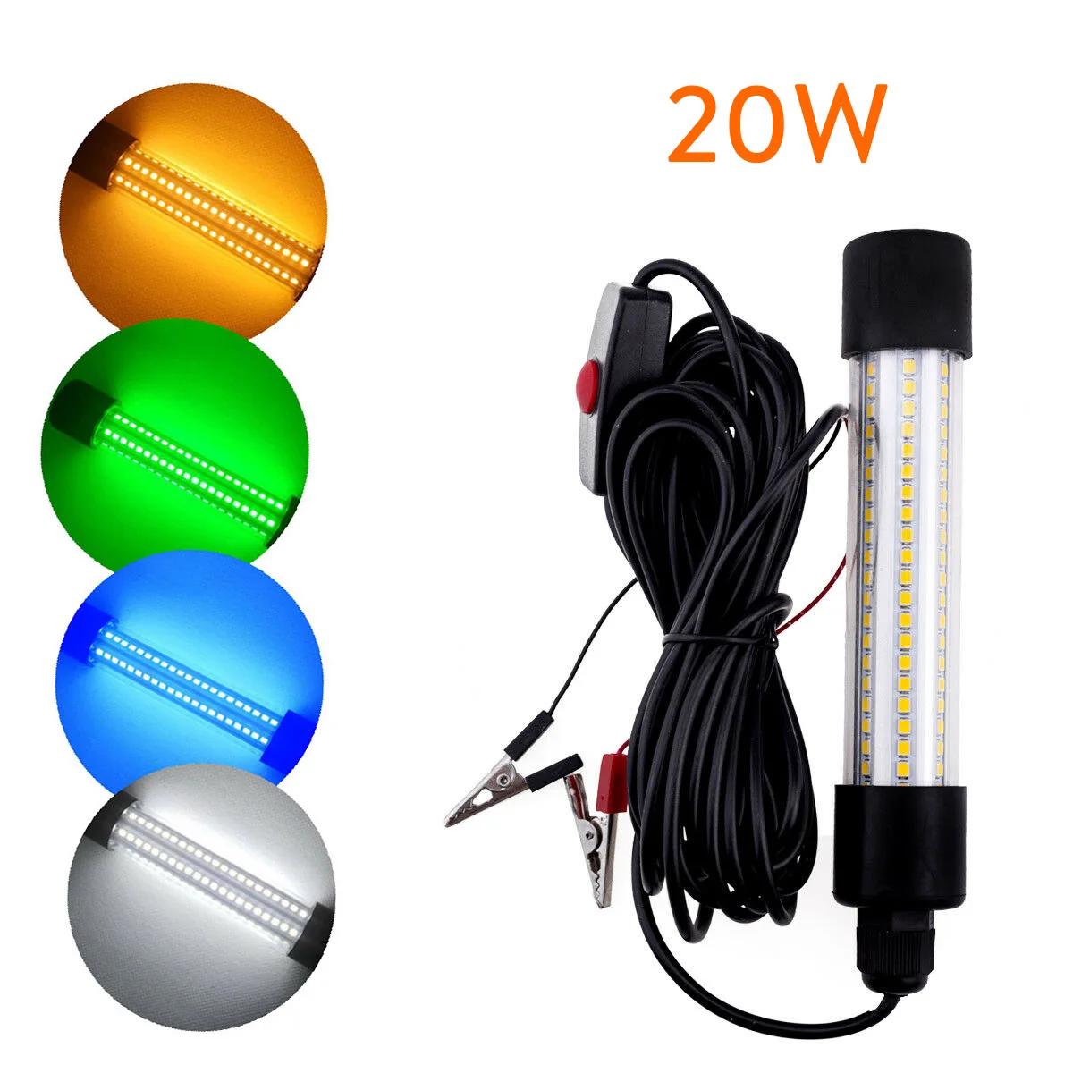 Luz subaquática impermeável LED, lâmpada submersível para barco de pesca noturna, iluminação exterior, alta potência, 20W, 30W, 50W, 12V, 24V - Image 1