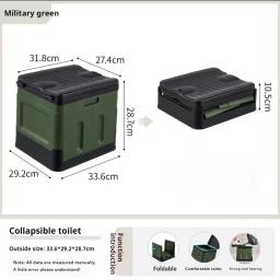 Banheiro dobrável portátil para acampar, carro de emergência, temporário feminino, ao ar livre, lata de lixo simples, autônomo - Image 5