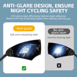 ROCKBROS Bicicleta Espelho Retrovisor HD Vision 360° Rotação Ajustável Ampla Faixa Espelho Ciclismo Segurança MTB Acessórios Bicicleta de Estrada - Image 3