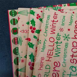 Papel de tecido Kraft impresso, Papel de embrulho multicolorido, adequado para embrulhar presentes, Fontes de festa de aniversário e Natal, 50x35cm, 20pcs - Image 1