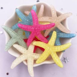 10 pçs resina colorido glitter grande estrela do mar flatback strass decoração de casamento diy jóias acessórios estatuetas scrapbook of093 - Image 4