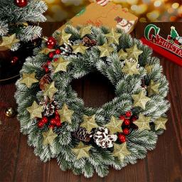 Glitter Star Ornamentos para Árvore de Natal, Pingente Pendurado, Decorações de Casa, Festa de Ano Novo, DIY, 6 peças por conjunto, 2025 - Image 4