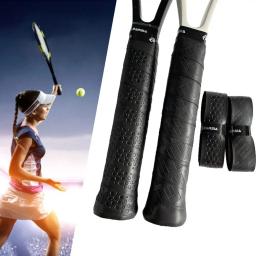 Raquete de tênis à prova de choque de couro PU, Overgrip interno antiderrapante, Badminton Squash Racquet Handle Grip, Absorção de suor - Image 1