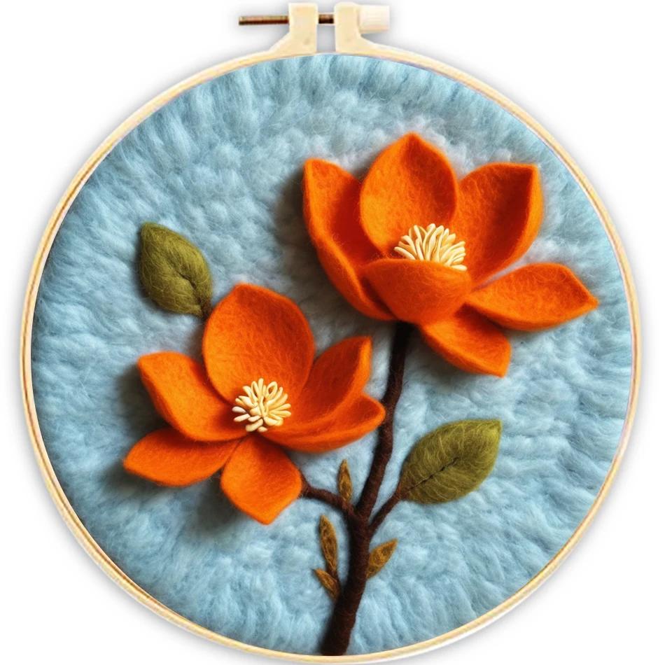 Kit DIY de feltragem de lã para iniciantes, conjunto de feltragem com ferramentas, aro de bordado, presente criativo, decoração - Image 1