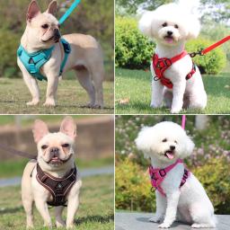 Conjunto de arnês e trela para cães de estimação, cães pequenos e médios, colete reflexivo ao ar livre de gatos, colete sólido ajustável para cachorros - Image 6