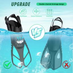 Profissional Snorkeling Pé Mergulho Nadadeiras, aletas de natação adulto ajustáveis, nadadeiras, equipamentos de esportes aquáticos, criança e criança - Image 4