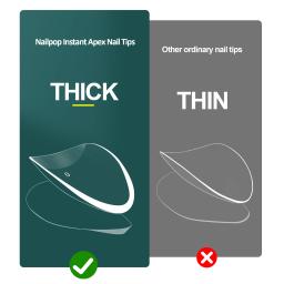 Nailpop instantâneo apex dicas de unhas pro grau grosso unhas falsas salão qualidade extensões acrílicas durável diy suprimentos para unhas 140/150 pçs - Image 3