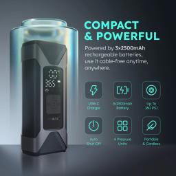 Compressor de ar portátil para insuflação de pneus ASMAX, bomba de ar inteligente com manómetro de pressão dos pneus de 160PSI, insuflador de pneus rápido e inteligente de 7500mAh para carro, mota, bicicleta, bola, lan - Image 4