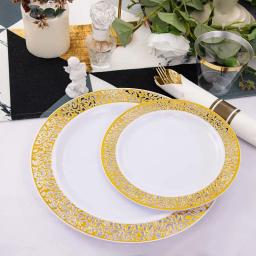 High-End Conjunto De Louça De Plástico, Placas De Casamento, Festa Transparente, Reutilizável, 150Pcs, Set - Image 3