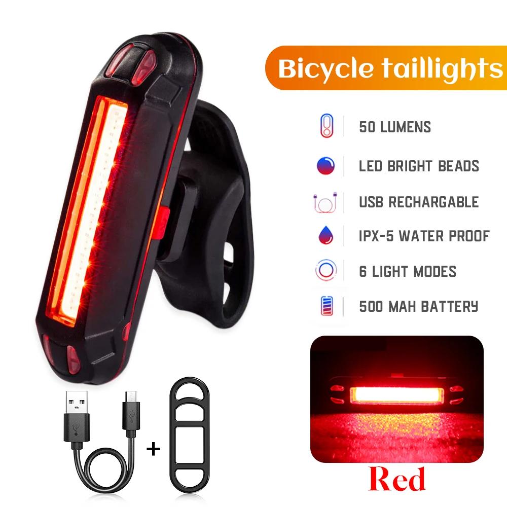 Luz traseira da bicicleta ultra brilhante usb recarregável de alta intensidade led cauda luz acessórios para ciclismo mountain bike luz - Image 1