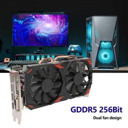 Nova placa gráfica rx580 ventilador de refrigeração duplo 8gb gddr5 256bit dissipação de calor eficiente memória de baixo ruído placa de jogos de vídeo - Image 3