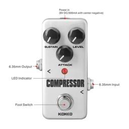 KOKKO-Guitarra Elétrica Compressor Pedal, Mini Pedal de Guitarra Portátil, Pedalboard Efeito Analógico, Acessórios Peças, FCP-2 - Image 2