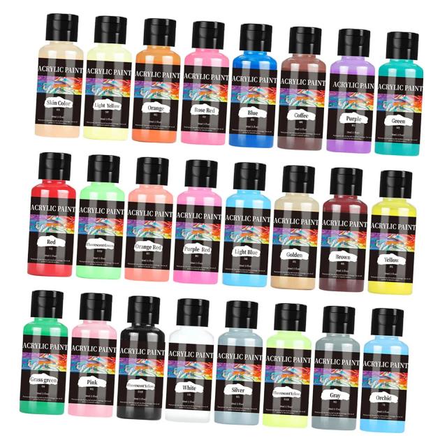 Kit de Pintura Impermeável em Couro Acrílico para DIY: 24 Peças para Customização de Sapatos, Bolsas e Sofás