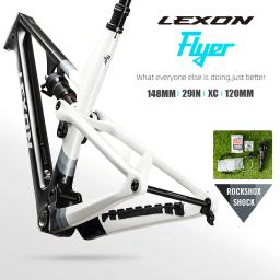 2024 lexon flyer suspensão total carbono mtb quadros 29er 15.5/17.5/19/21 mountain bike xc quadro 148x12mm boost peças de bicicleta - Image 5