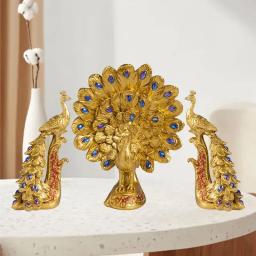 Pavão resina ornamento para a decoração Home, escritório escultura artesanato, moderno e nobre, luxo e elegante, sala e estante, 1pc - Image 2