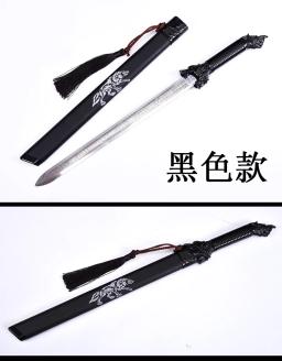 Espada de aço inoxidável chinês, lâmina cozida, qualidade artesanal real, lobo cinzento, estilo curto, impressão a laser, Jian - Image 2