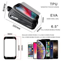 Estojo de celular para bicicleta, bolsa dura refletora à prova de chuva de 6,2'' para a parte de cima do tubo - Image 5