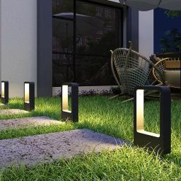 Led jardim gramado lâmpada ao ar livre à prova dip65 água ip65 7w AC85-265V novo estilo pilar de alumínio caminho do jardim quadrado paisagem luzes do gramado - Image 4