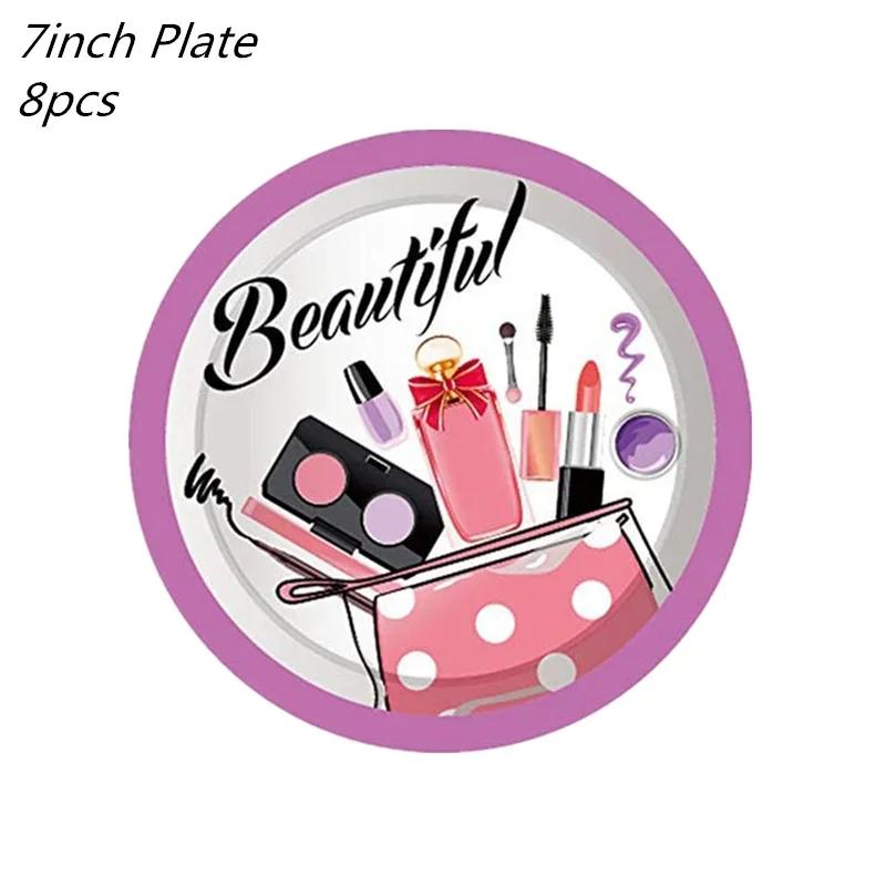 Conjunto De Talheres Descartáveis Para Decoração De Festa De Aniversário, Suprimentos De Maquiagem Spa, Favor De Mulheres E Meninas, Baby Shower, Hen Party - Image 1