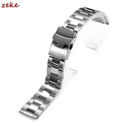 Pulseira de aço inoxidável sólido, fecho dobrável de segurança duplo, pulseira de relógio de mergulho, pulseira de ostra de metal 20 22 24 26 28mm, acessórios de relógio - Image 2