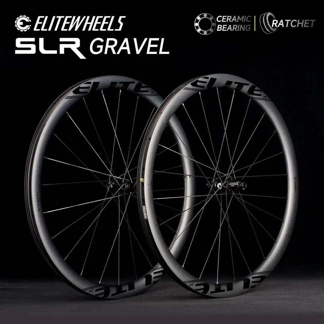 ELITEWHEELS SLR GRAVEL Conjunto de rodas de carbono Sistema de catraca 36T Freio a disco Ciclocross 700C Rodas Bloqueio central SHIMAN0 XDR Hub 35x32mm - Image 1