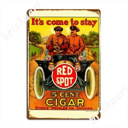 Vintage 1900 ponto vermelho 5 cent charuto publicidade cartaz da placa de metal decoração da parede casa clube festa projetando cartaz do sinal de lata - Image 1