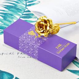 Flores artificiais criativas de rosa dourada 24K com caixa de presente para o dia das mães, dia dos namorados, aniversário, ação de graças - Image 4