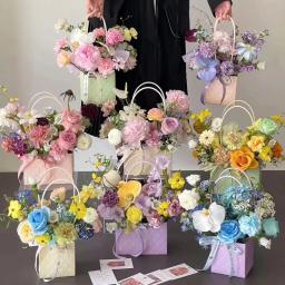 Caixa De Embalagem De Flores Portátil, Decoração Do Casamento, Saco Do Presente, Sacola, Dia Dos Namorados, Festa De Aniversário, DIY, Decoração Do Buquê, 1Pc - Image 3