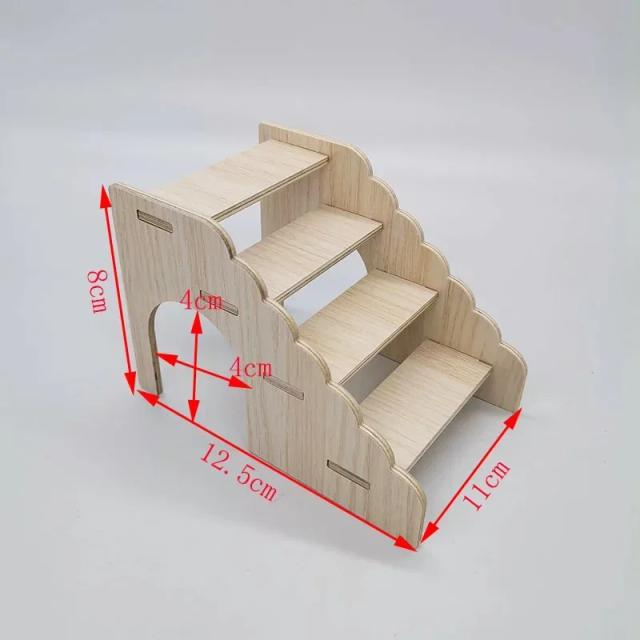 Escada de Madeira para Pequenos Animais: Brinquedo Ideal para Hamsters, Gerbos e Camundongos