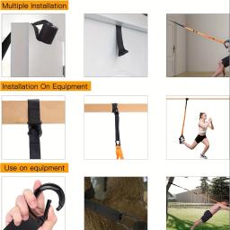 Correias de treinamento de resistência peso corporal, kit completo para treinamento de corpo inteiro, com âncora de porta e extensores - Image 2