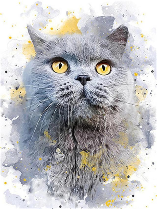 Gato Bonito em Lona: Kit de Ponto Cruz 11ct com Fio DMC para Artesanato e Presentes Artesanais