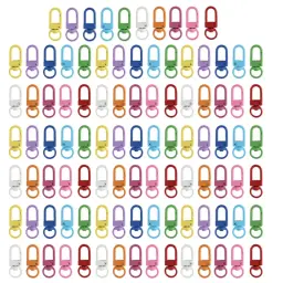 Pacote 100 ganchos pressão coloridos giratórios ganchos liga lagosta fecho mosquetão faça você mesmo suprimentos - Image 1